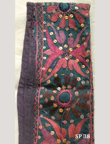 hand embroidered strip with sequins
