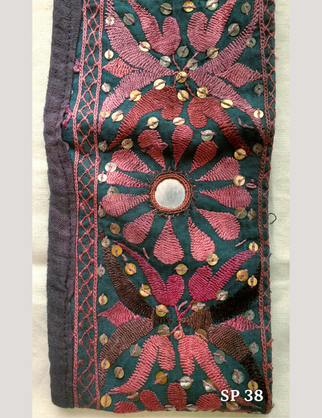 hand embroidered strip with sequins