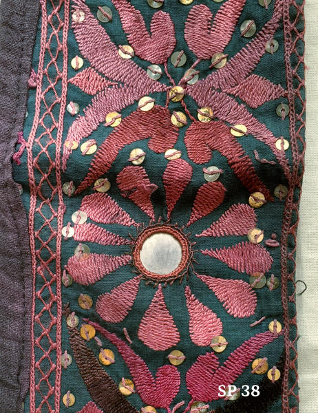hand embroidered strip with sequins