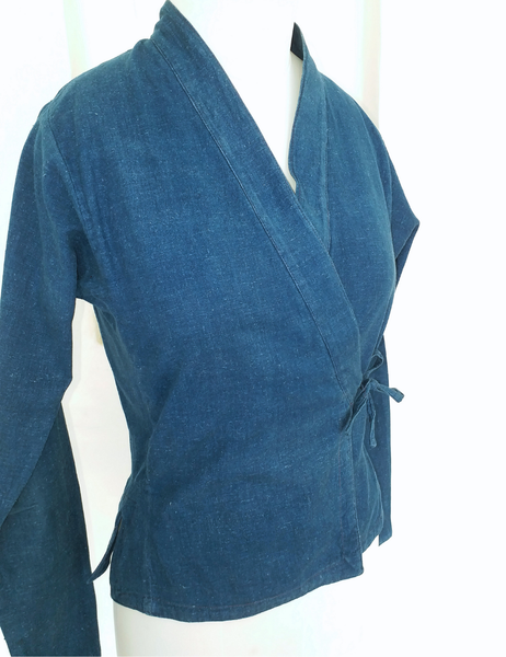 Anokhi vintage indigo handloom Nepali wrap top