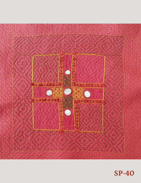 Hand embroidered GUDRI vintage embroidered square SP 40