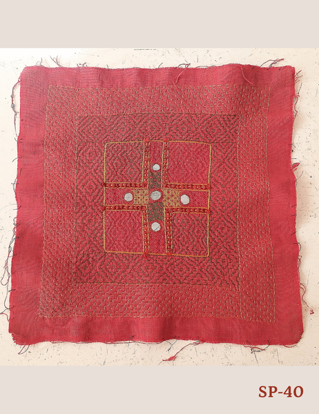 Hand embroidered GUDRI vintage embroidered square SP 40