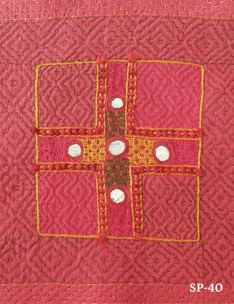 Hand embroidered GUDRI vintage embroidered square SP 40
