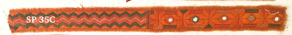 hand embroidered cotton strip with mirrors