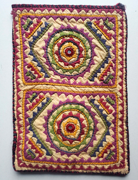 hand embroidered vintage appliqe bag