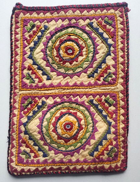 hand embroidered vintage appliqe bag