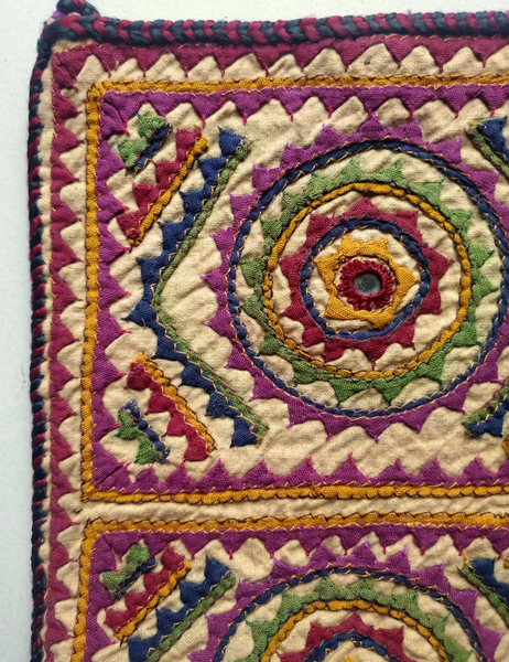 hand embroidered vintage appliqe bag