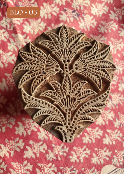 Hand Carved WOOD PRINTING BLOCKS - PLUMERIA - BLO -O5