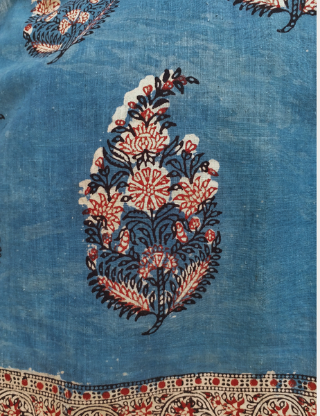 anokhi vintage indigo block print scarf