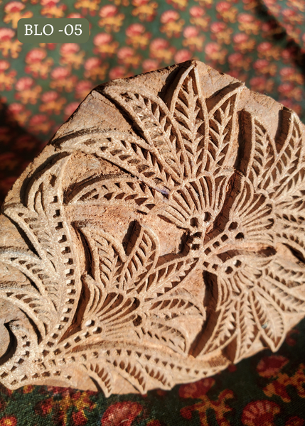 Hand Carved WOOD PRINTING BLOCKS - PLUMERIA - BLO -O5