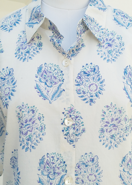 Sarah Shirt Anapolis Blue print
