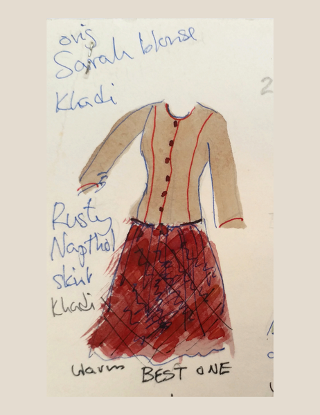 Sarah Vintage Khadi handloom 7 button jacket biscuit coloured