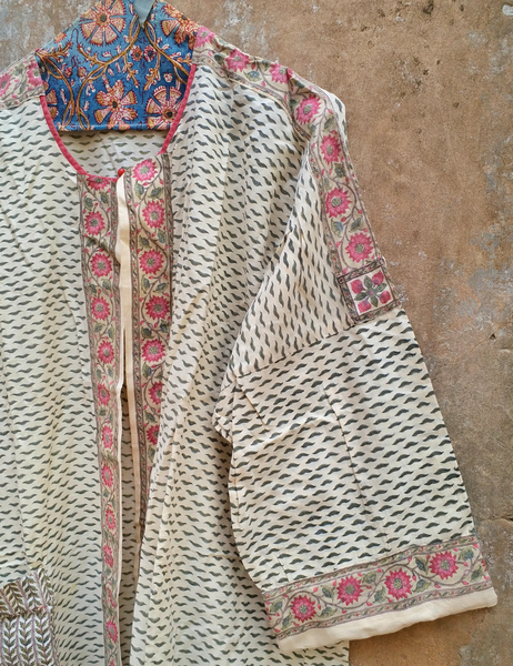 Brigitte Singh print cotton open robe
