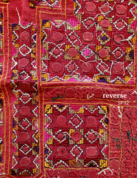Vintage mirror embroidered blouse piece Gujarat