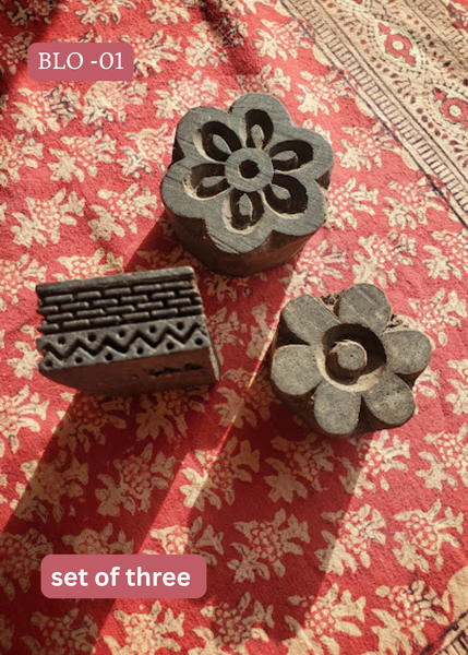 Hand Carved WOOD PRINTING BLOCKS SET - BLO -O1