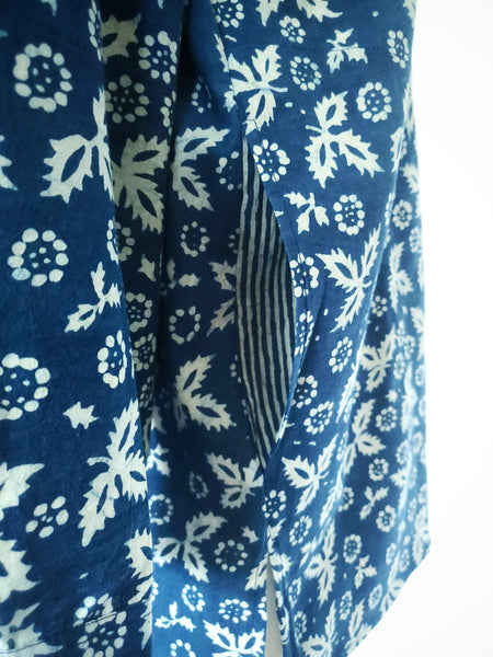 Elena Shirt in Indigo Blue Christina Block print
