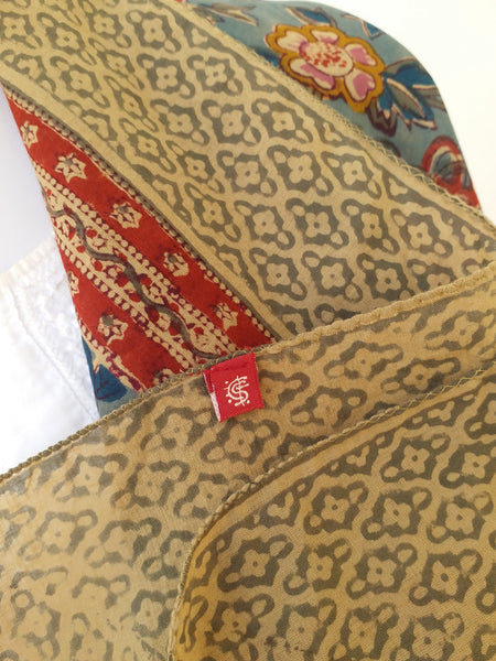 HAND BLOCK PRINTED SQUARE SCARF -ANOKHI VINTAGE  - ANO20