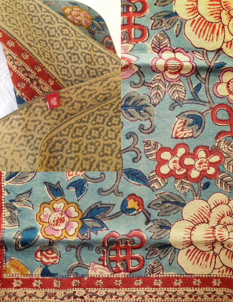 HAND BLOCK PRINTED SQUARE SCARF -ANOKHI VINTAGE  - ANO20
