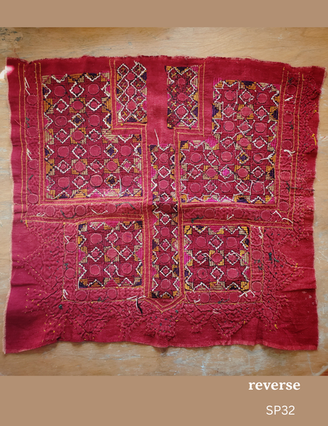 Vintage mirror embroidered blouse piece Gujarat