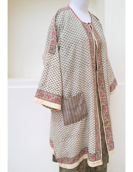 Brigitte Singh print cotton open robe