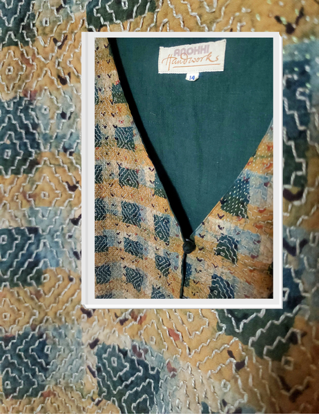 Anokhi vintage gudri stitched hand embroidered vest