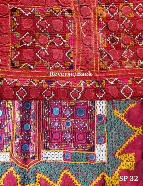 Vintage mirror embroidered blouse piece Gujarat