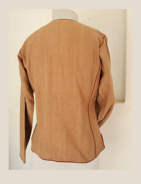 Sarah Vintage Khadi handloom 7 button jacket biscuit coloured