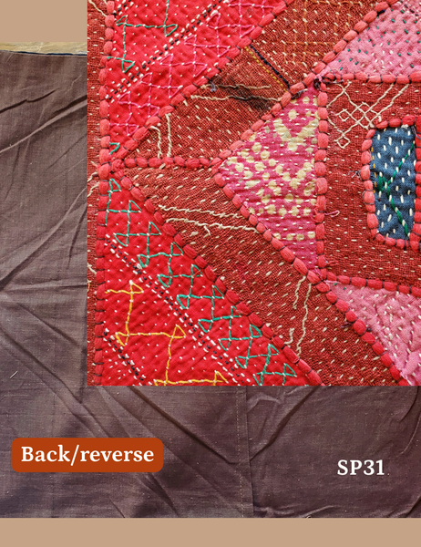 Vintage India gudri hand embroidered square coverSP31