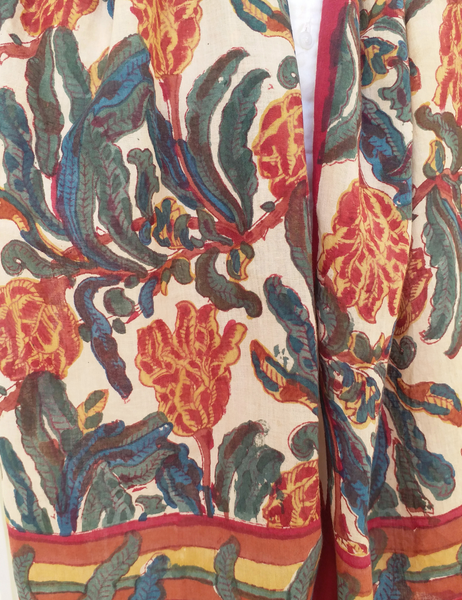 HAND BLOCK PRINTED STOLE SCARF - ANO 19