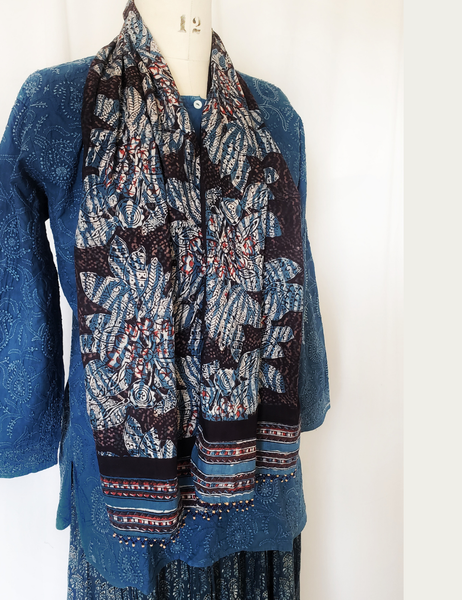 Anokhi Sarah Clothes vintage indigo scarf