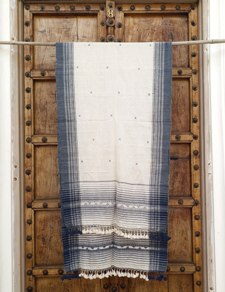 scarf with indigo