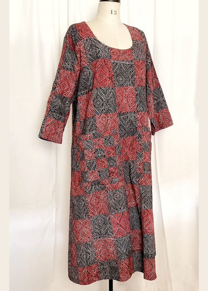 Patchwork botanical print Emily Carr long dress