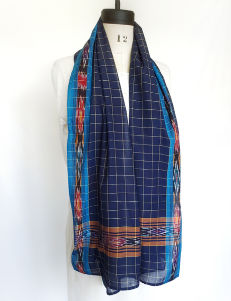 IKAT HANDWOVEN COTTON STOLE SCARF IK 09
