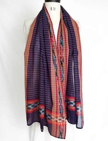 IKAT HANDWOVEN COTTON STOLE SCARF  IK 08