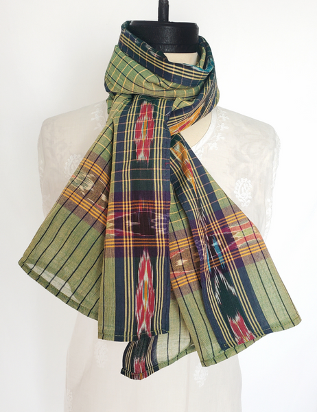 IKAT HANDWOVEN COTTON STOLE SCARF IK 10