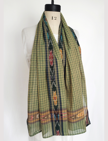 IKAT HANDWOVEN COTTON STOLE SCARF IK 10