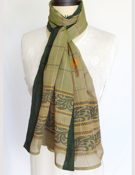 HANDWOVEN COTTON STOLE SCARF - IK 14