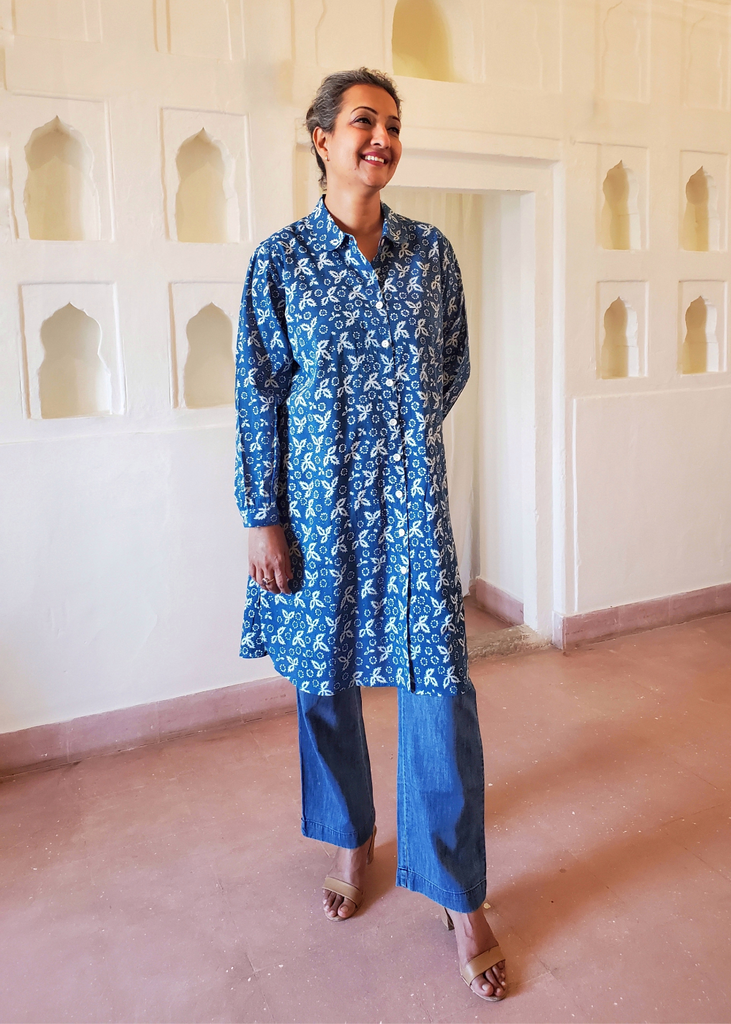 ROBERTA TUNIC Indigo Blue ANDREE JAIPUR ROBERTA TUNIC Indigo Blue ANDREE JAIPUR