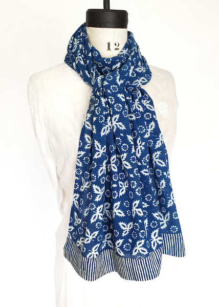Stole Scarf in INDIGO Blue Christina print