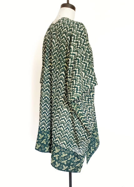 Playa Kimono in Indigo Green Verona print