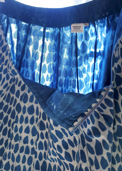 Indigo Block print Circle Skirt SO - 46
