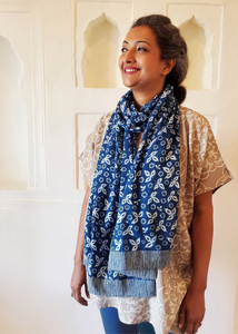 Stole Scarf in INDIGO Blue Christina print