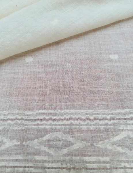 handspun handwoven cotton jamdani shawl super fine