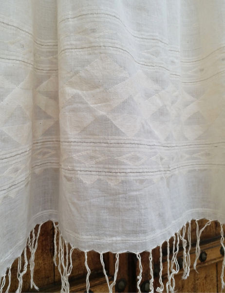 handspun handwoven cotton jamdani shawl super fine