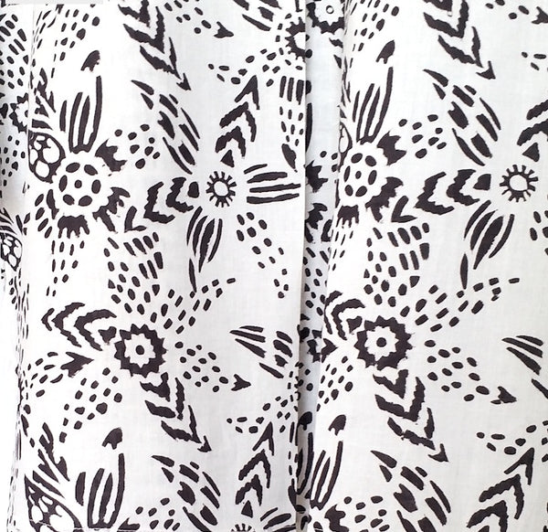 Sale price Tank Top in Black and White Mysore Floral print