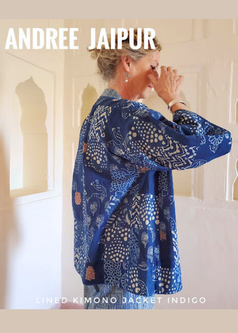 PATCHWORK Kimono Jacket Indigo Blue