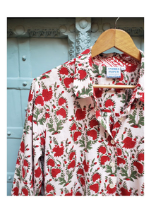 ROBERTA TUNIC in Cassandra Butti red flowers on white