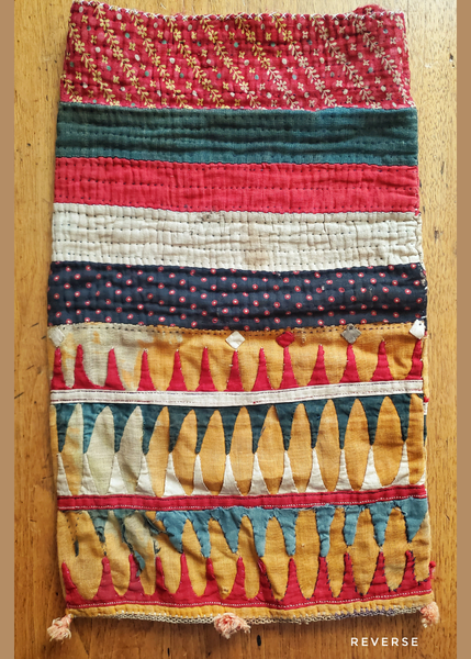 Hand embroidered vintage applique traveler's bag SP42