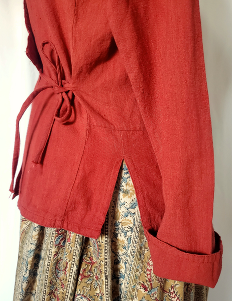 Vintage ANOKHI NEPALI BLOUSE in rusty red handloom cotton AP04