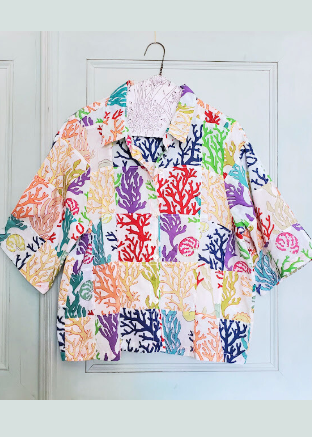 Sarah Shirt Patchwork Coral Reef